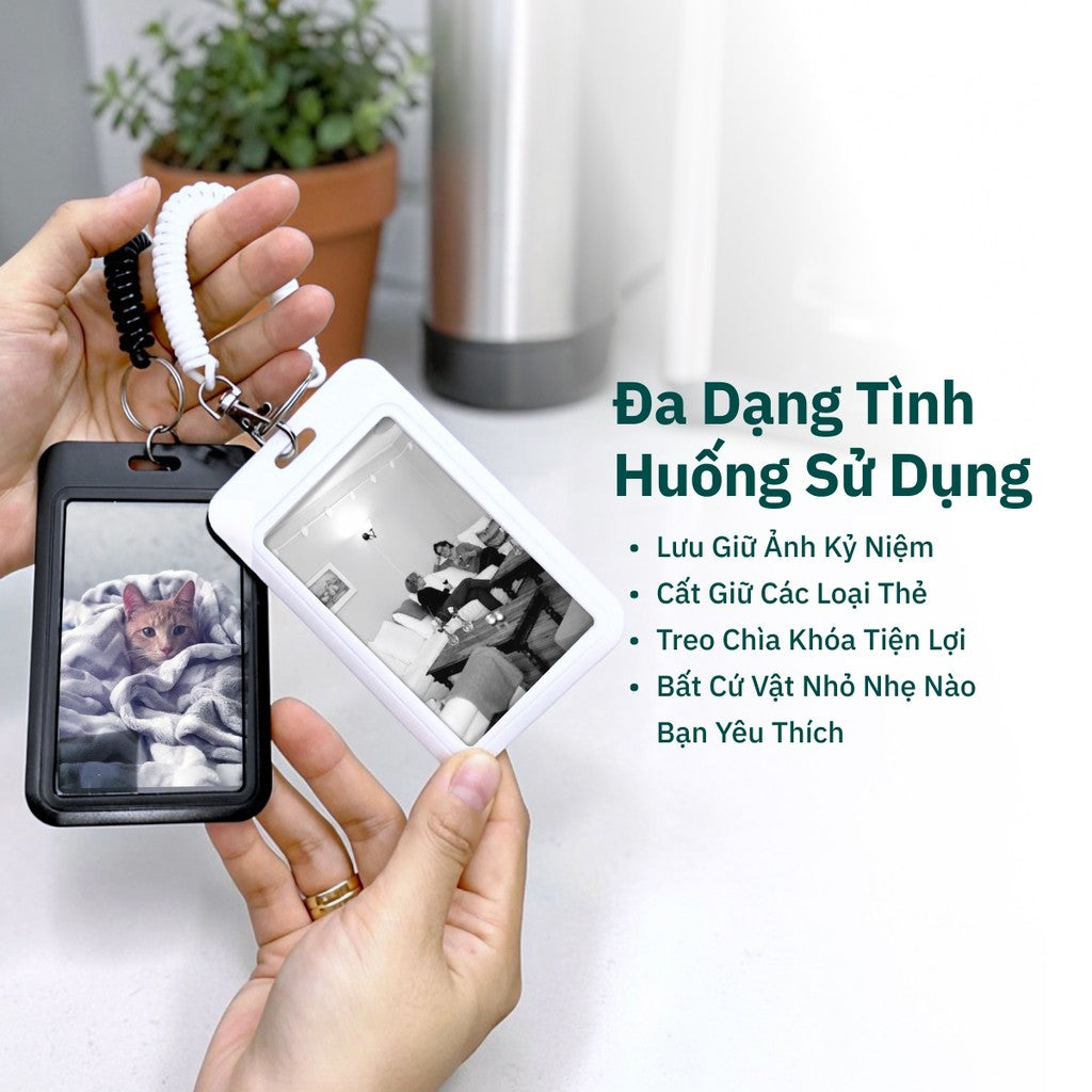 Bao Đựng Thẻ Thông Minh ABS Móc Khóa Lò Xo - Đựng Thẻ ID, Thẻ Xe Bus, Kpop Photocard