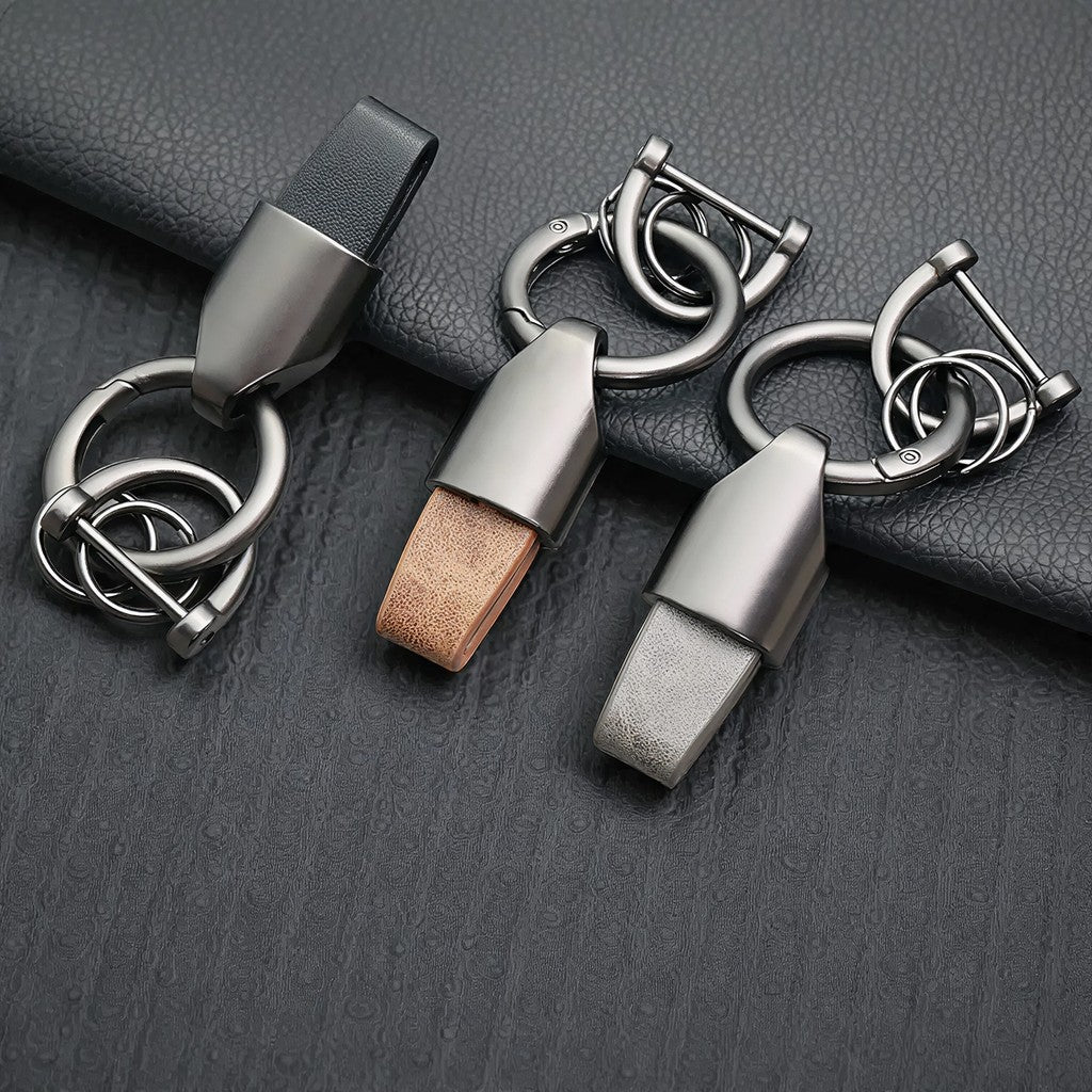 Móc Khóa Da Microfiber Cho Ô Tô Xe Máy Smartkey, Chốt D-Ring Chống Rơi Cao Cấp, Tặng Tua Vít
