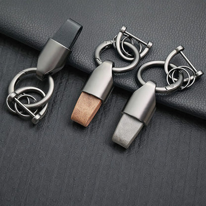 Móc Khóa Da Microfiber Cho Ô Tô Xe Máy Smartkey, Chốt D-Ring Chống Rơi Cao Cấp, Tặng Tua Vít
