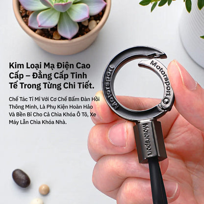 Móc Khóa Motorsport Cho Ô Tô Xe Máy Đa Năng Tháo Lắp Nhanh Chống Thất Lạc Kèm Dây TPU Dẻo