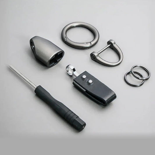 Móc Khóa Da Microfiber Cho Ô Tô Xe Máy Smartkey, Chốt D-Ring Chống Rơi Cao Cấp, Tặng Tua Vít