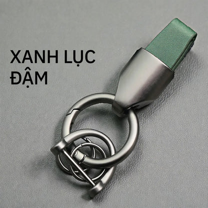 Móc Khóa Da Microfiber Cho Ô Tô Xe Máy Smartkey, Chốt D-Ring Chống Rơi Cao Cấp, Tặng Tua Vít