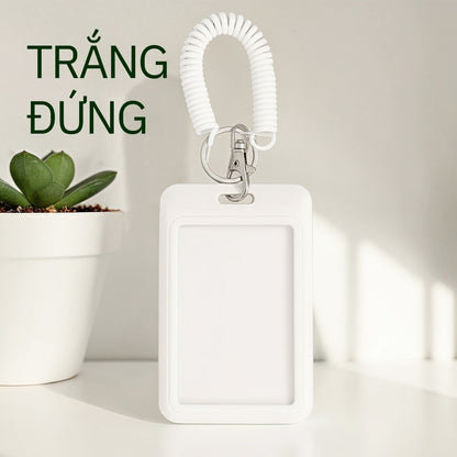 Bao Đựng Thẻ Thông Minh ABS Móc Khóa Lò Xo - Đựng Thẻ ID, Thẻ Xe Bus, Kpop Photocard