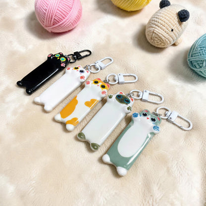 Móc Khóa Mô Hình Mèo Dáng Dài Đáng Yêu Phụ Kiện Treo Túi Xách Balo Quà Tặng Cute