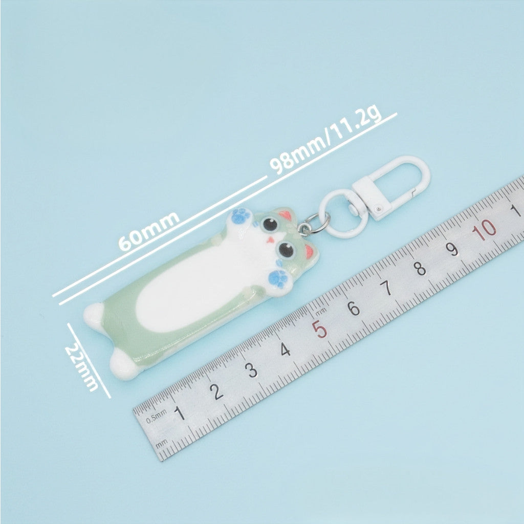 Móc Khóa Mô Hình Mèo Dáng Dài Đáng Yêu Phụ Kiện Treo Túi Xách Balo Quà Tặng Cute