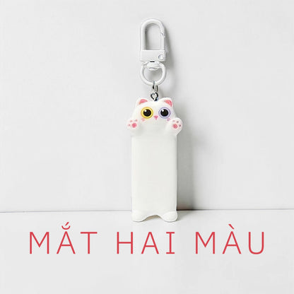 Móc Khóa Mô Hình Mèo Dáng Dài Đáng Yêu Phụ Kiện Treo Túi Xách Balo Quà Tặng Cute