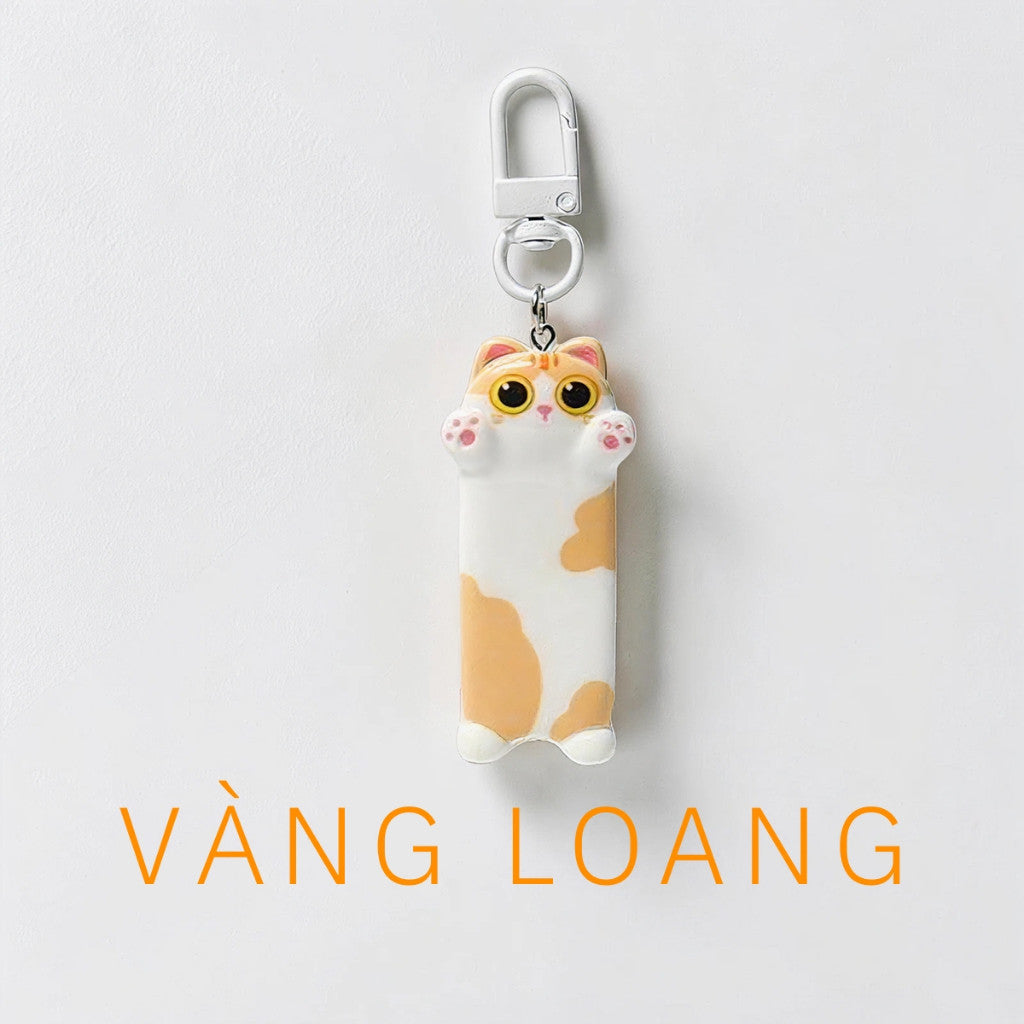 Móc Khóa Mô Hình Mèo Dáng Dài Đáng Yêu Phụ Kiện Treo Túi Xách Balo Quà Tặng Cute