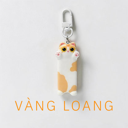 Móc Khóa Mô Hình Mèo Dáng Dài Đáng Yêu Phụ Kiện Treo Túi Xách Balo Quà Tặng Cute