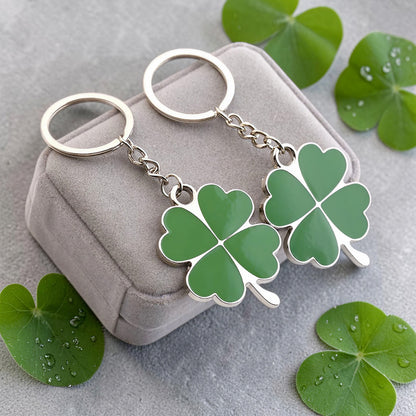 Móc Khóa Cỏ 4 Lá May Mắn, Keyring Phụ Kiện Decor Túi Xách Xe Máy Ô Tô