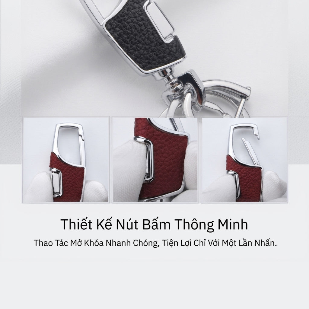 Móc Khóa Ô Tô Xe Máy Thông Minh - Móc Treo Chìa Khóa Khớp Xoay 360 Độ Thiết Kế Hai Vòng Cao Cấp