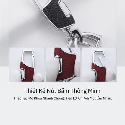 Móc Khóa Ô Tô Xe Máy Thông Minh - Móc Treo Chìa Khóa Khớp Xoay 360 Độ Thiết Kế Hai Vòng Cao Cấp
