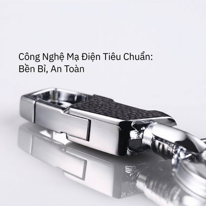 Móc Khóa Ô Tô Xe Máy Thông Minh - Móc Treo Chìa Khóa Khớp Xoay 360 Độ Thiết Kế Hai Vòng Cao Cấp