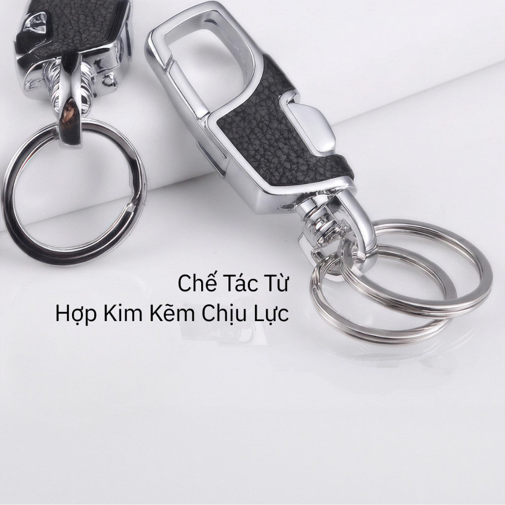 Móc Khóa Ô Tô Xe Máy Thông Minh - Móc Treo Chìa Khóa Khớp Xoay 360 Độ Thiết Kế Hai Vòng Cao Cấp