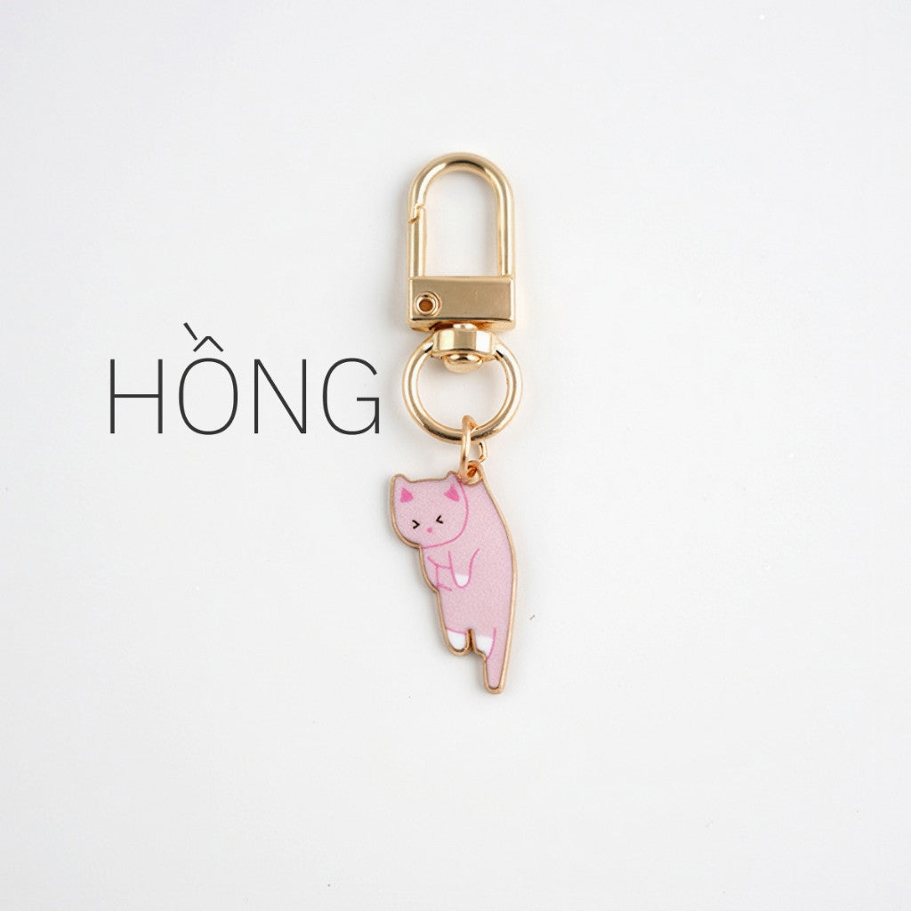 Móc Khóa Hình Mèo Dáng Bám Kim Loại Mini Dễ Thương Treo Túi Xách Balo Quà Tặng