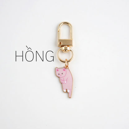 Móc Khóa Hình Mèo Dáng Bám Kim Loại Mini Dễ Thương Treo Túi Xách Balo Quà Tặng