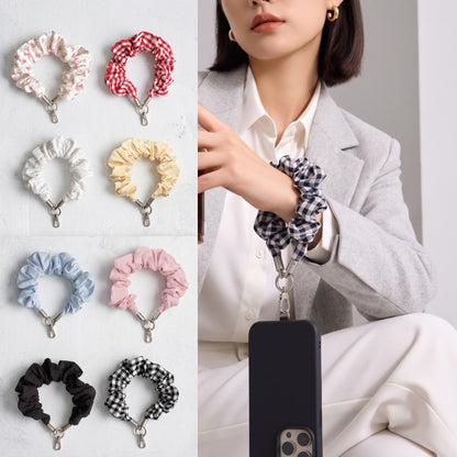 Dây Đeo Điện Thoại Vải Scrunchie Co Giãn Đa Năng Kèm Miếng Đệm Móc Chống Rơi Vỡ