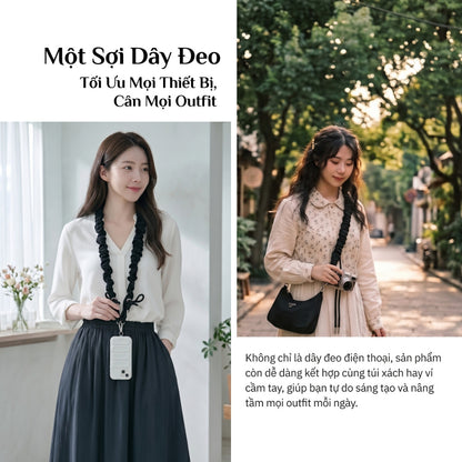 Dây Đeo Điện Thoại Máy Ảnh Túi Xách Đa Năng Chốt Rút Điều Chỉnh Độ Dài Tiện Lợi
