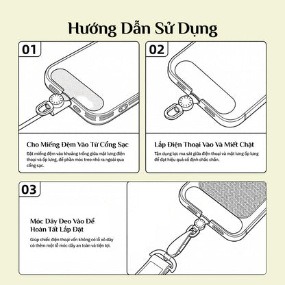 Dây Đeo Điện Thoại Máy Ảnh Túi Xách Đa Năng Chốt Rút Điều Chỉnh Độ Dài Tiện Lợi