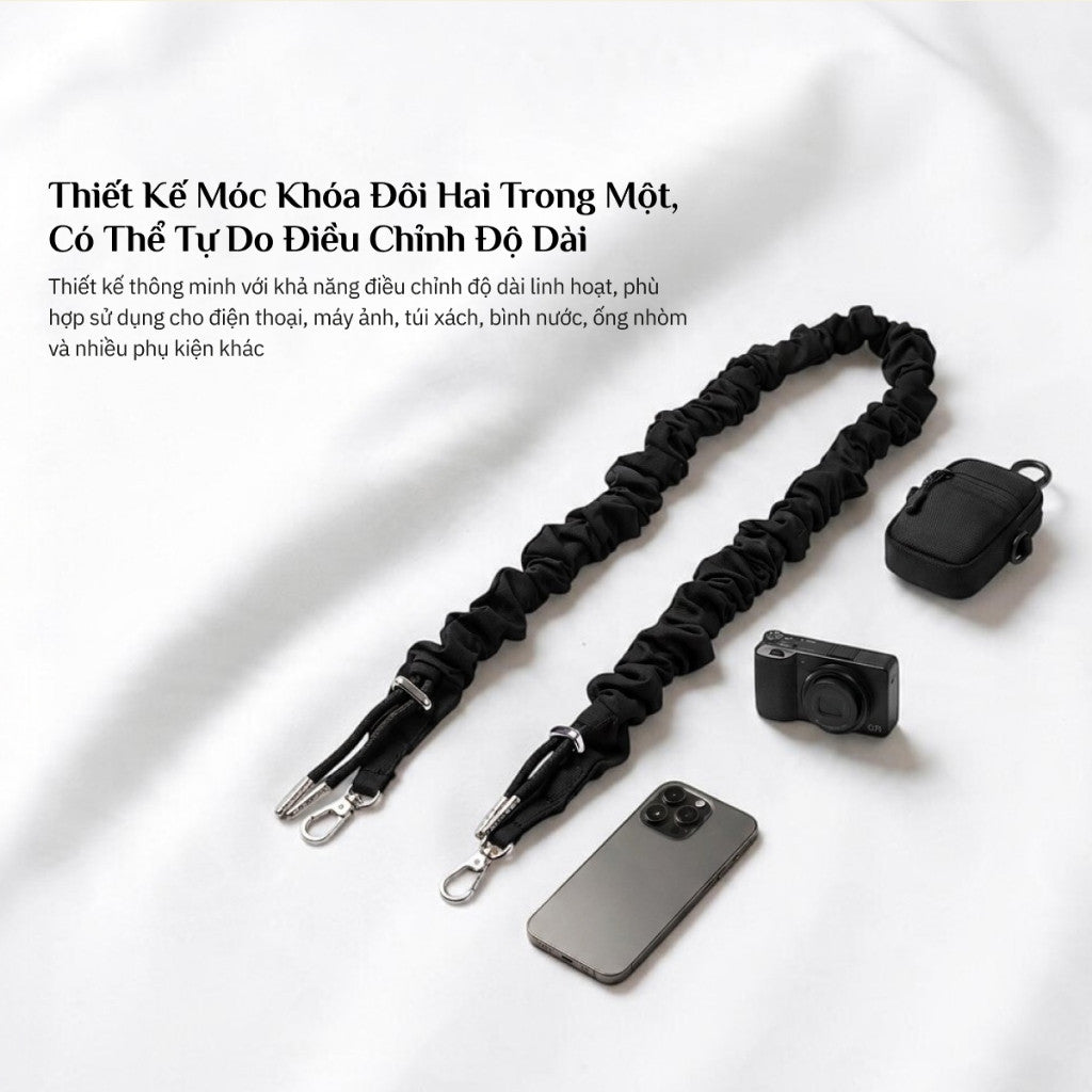 Dây Đeo Điện Thoại Máy Ảnh Túi Xách Đa Năng Chốt Rút Điều Chỉnh Độ Dài Tiện Lợi