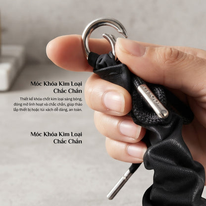 Dây Đeo Điện Thoại Giả Da Dạng Scrunchie Kết Hợp Móc Treo Túi Xách Thời Trang