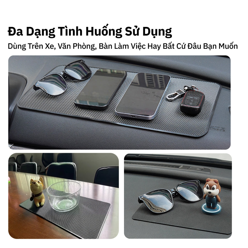 Thảm Lót Chống Trượt Taplo Ô Tô PVC Để Điện Thoại, Đồ Dùng Siêu Bám Dính, Chịu Nhiệt